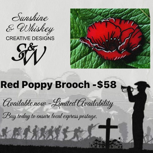 Red Poppy Brooch - 24