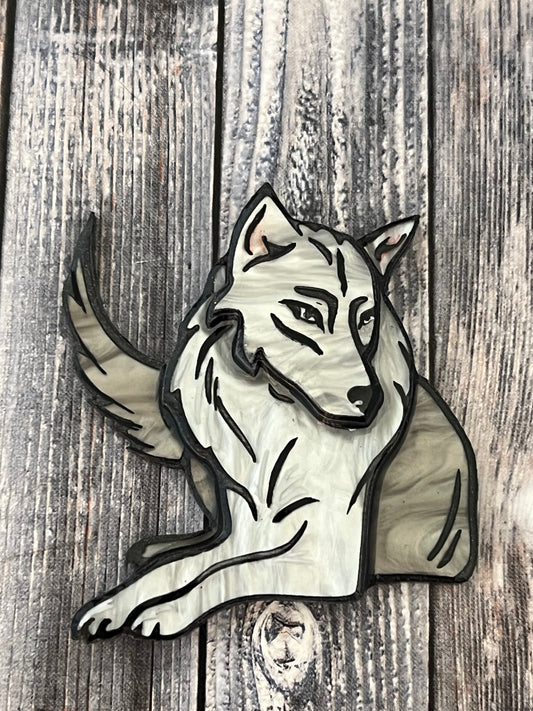 Lonesome Wolf - brooch