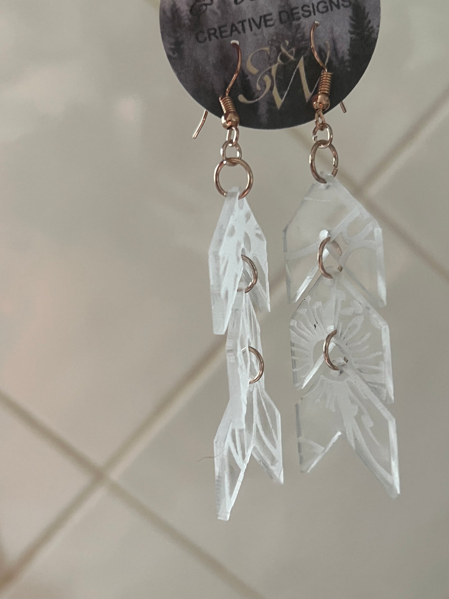 Acrylic elegance dangle earrings
