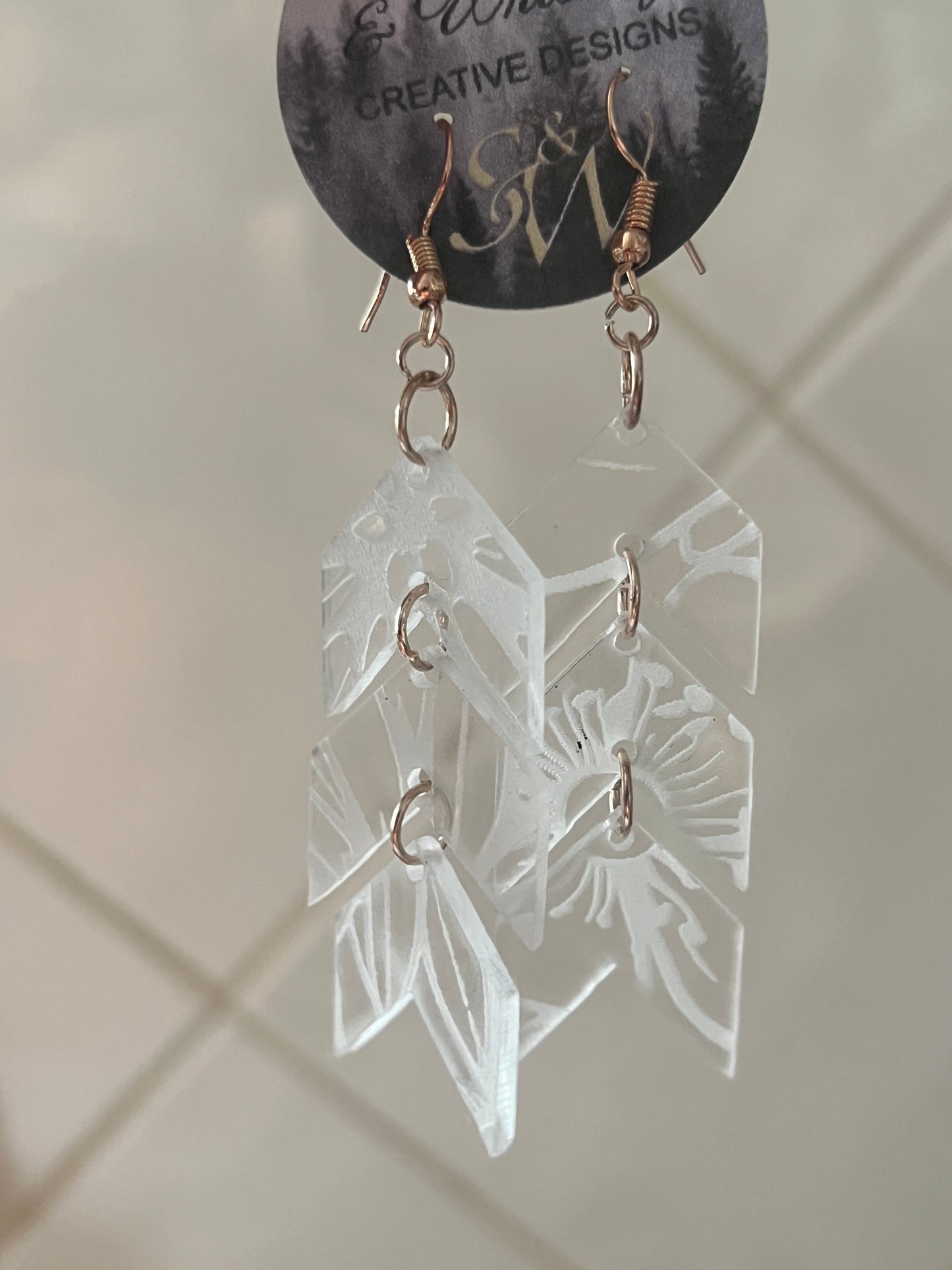 Acrylic elegance dangle earrings