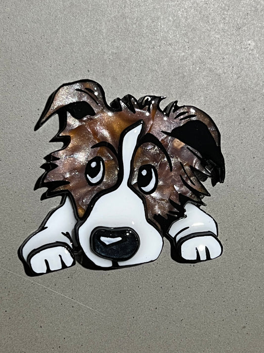 Digger Brooch - Tan Crystal