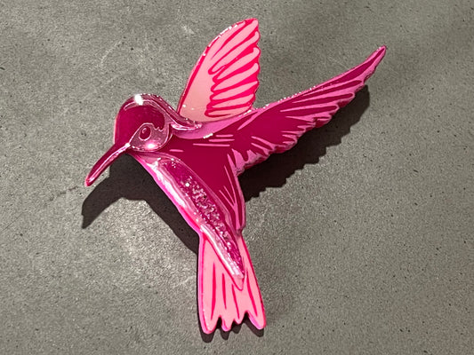 New Heidi - brooch (pink hummingbird