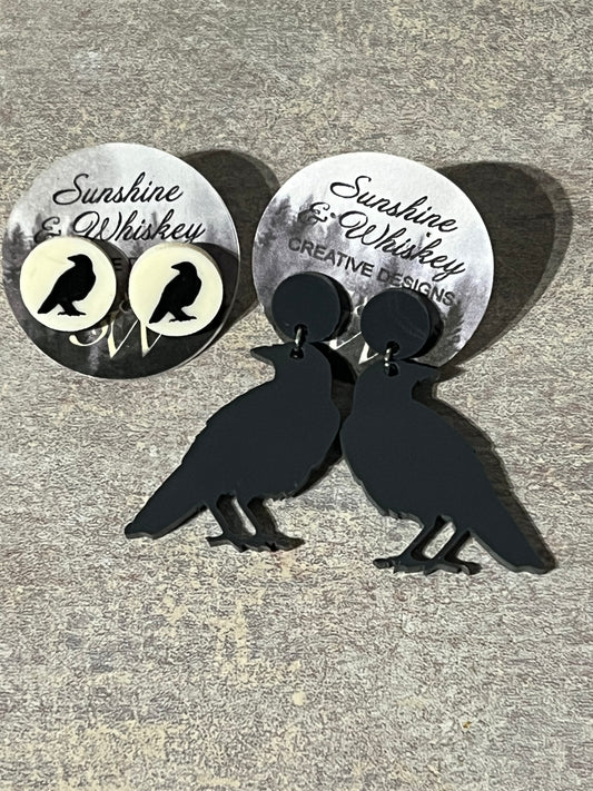 EFG - crow earring set x2