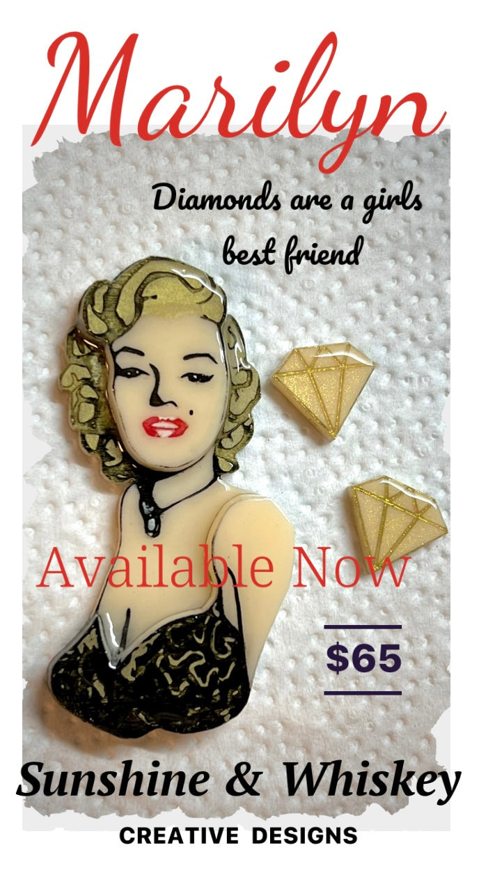 Marilyn - brooch + Stud earrings set