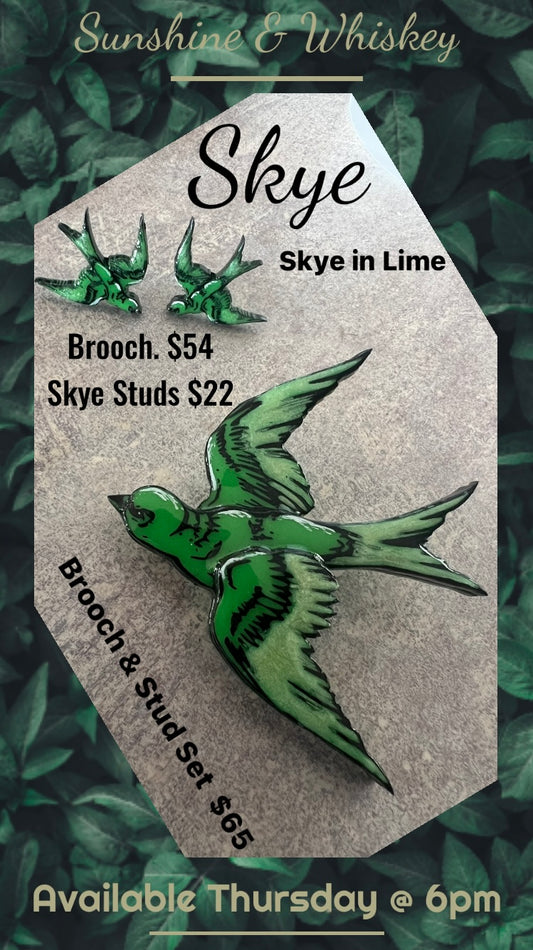 Skye - brooch + stud earrings set