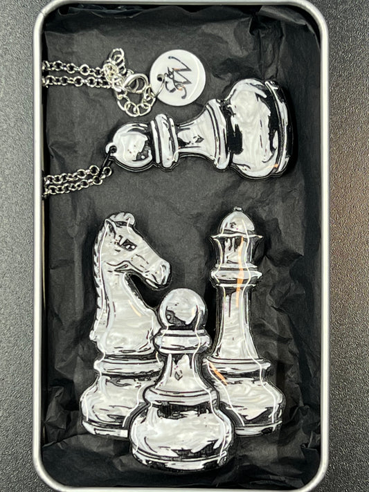 CheckMate - Set (Brooch + Necklace)