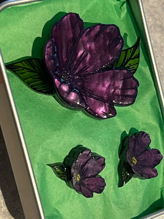 New Perfect Petals - brooch + stud set