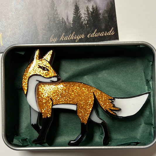 Misty fox brooch only orange