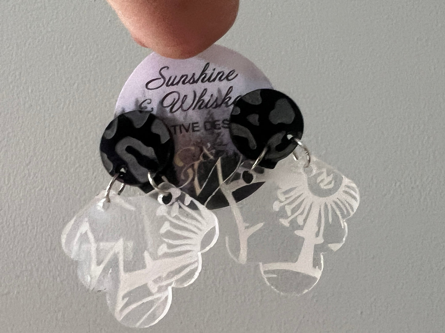 Acrylic elegance dangle earrings
