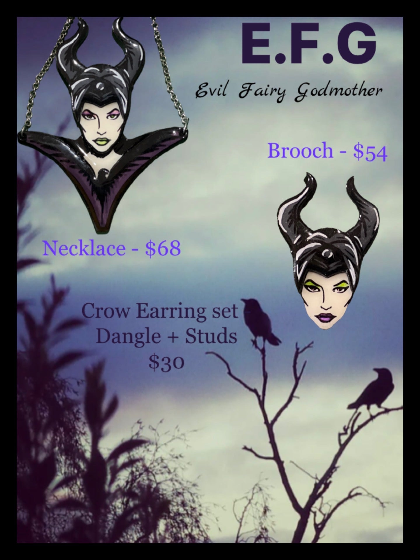 EFG - evil fairy godmother - brooch