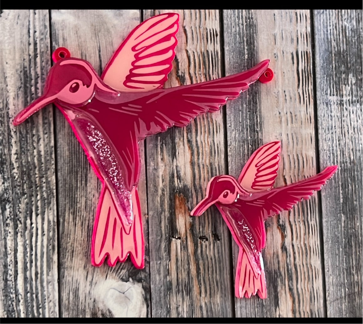 New Heidi - brooch (pink hummingbird