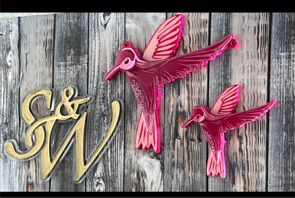 New Heidi - brooch (pink hummingbird
