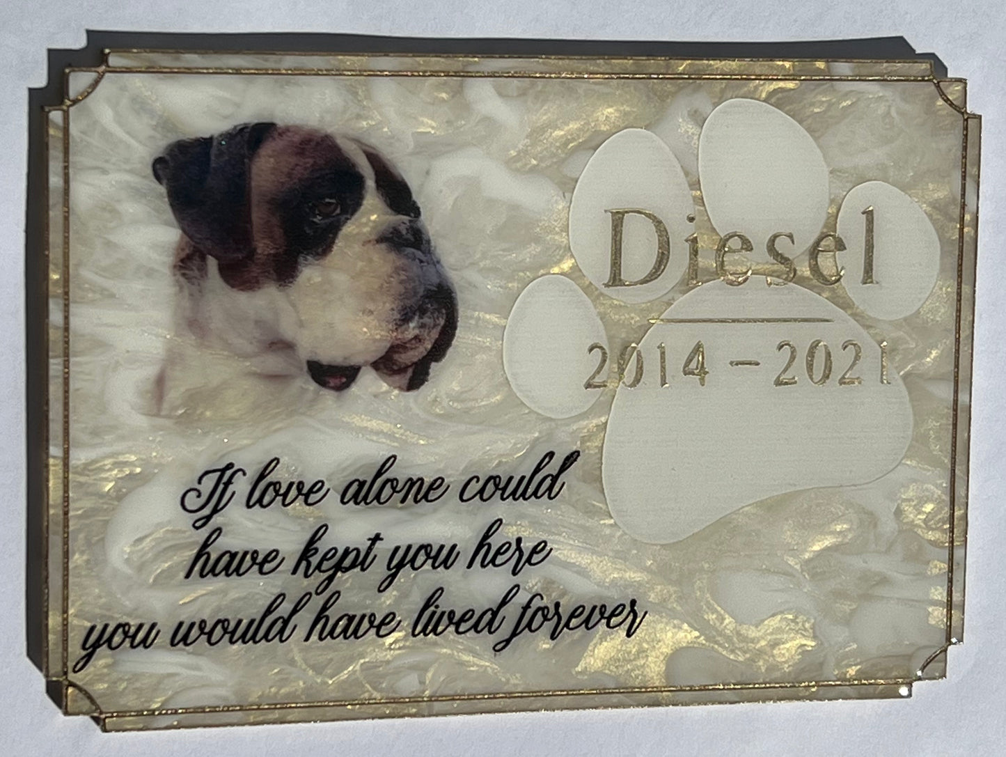 New Pet memorial- custom plaque